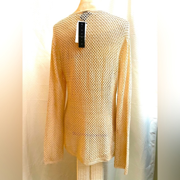 Theory fishnet long sleeve cotton top Size M - Picture 4 of 6